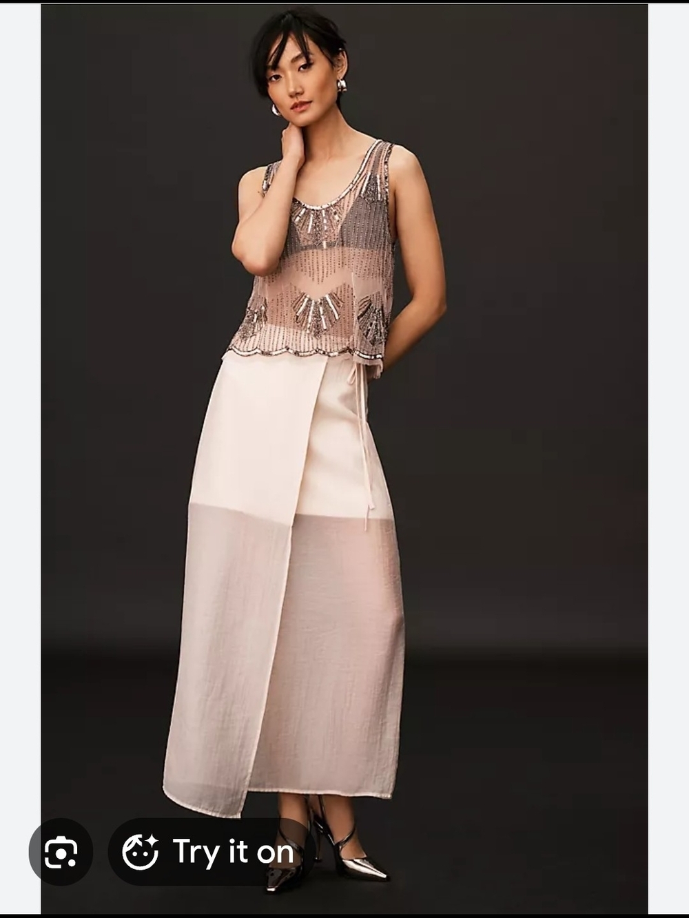 Nwt Anthropophagie Mahila Scalloped Beaded Tank Size XL